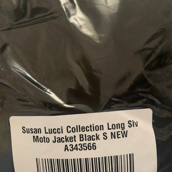 NWT SUSAN LUCCI COLLECTION LONG SLEEVE BLACK‎ MOTO JACKET SMALL - Picture 11 of 12